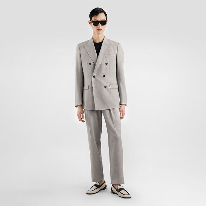 dolce & gabbana drawstring wool straight leg casual trouser